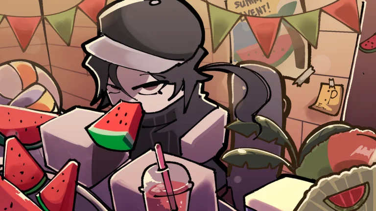 Official summer-themed RE:Heads, Please! artwork